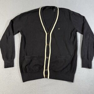 Sean John Mens Cardigan Sweater XL Long Sleeve Button Up Academia Preppy Pocket